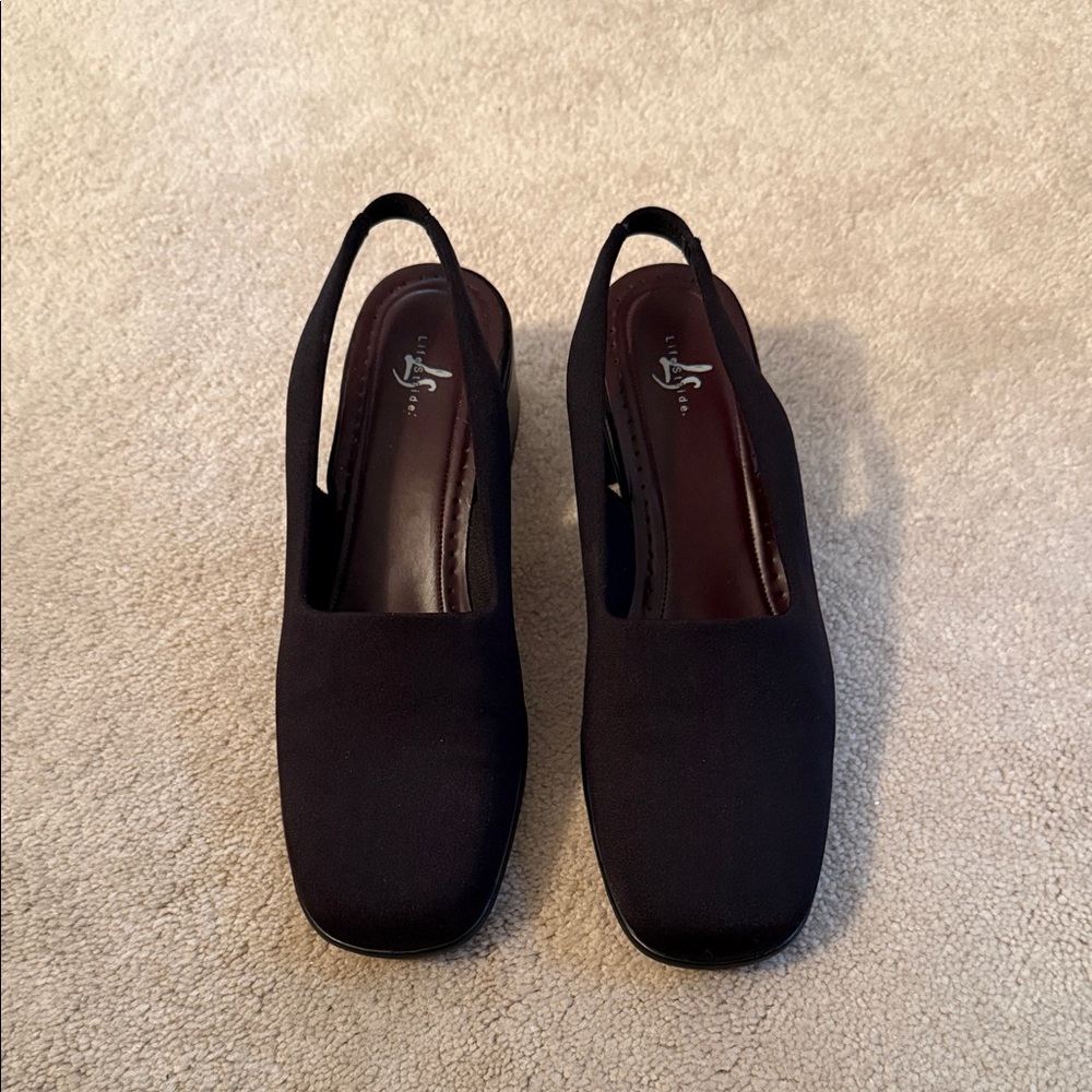 Life Stride Black Slingback Heels